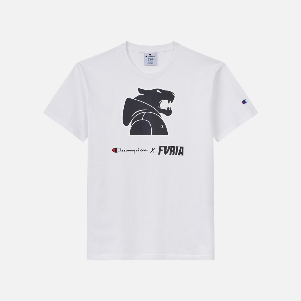 Camiseta Furia x Champion Mascot Hoodie Off White