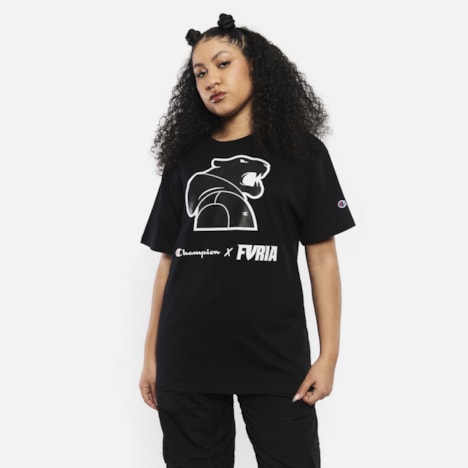 Segunda imagem do produto Camiseta Furia x Champion Mascot Hoodie Preta