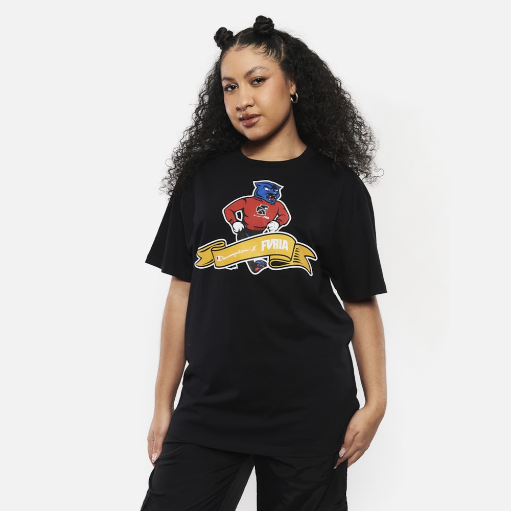 Segunda imagem do produto Camiseta Furia x Champion Mascot Preta