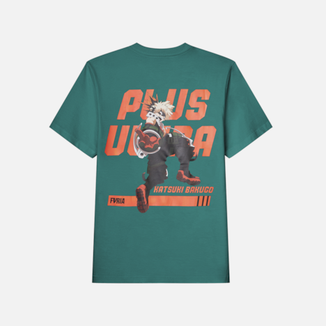 Camiseta My Hero Academia x Furia Bakugu Verde Militar
