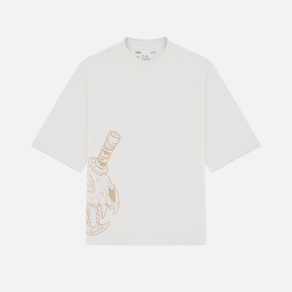 Camiseta Oversized Furia Harder To Kill Off White
