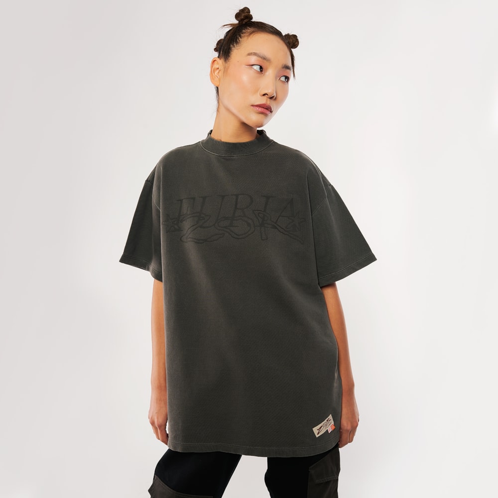 Segunda imagem do produto Camiseta Oversized Furia x Zor Preta Estonada