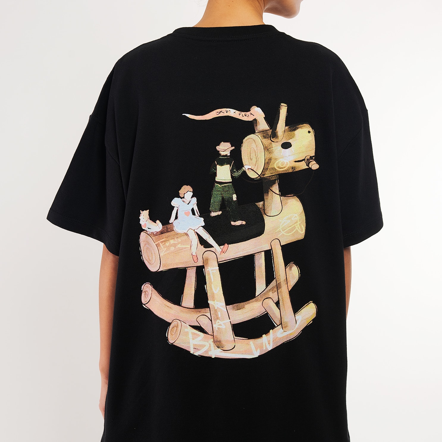 Camiseta Oversized Preta Woodhorse Coleção FURIA X Zor