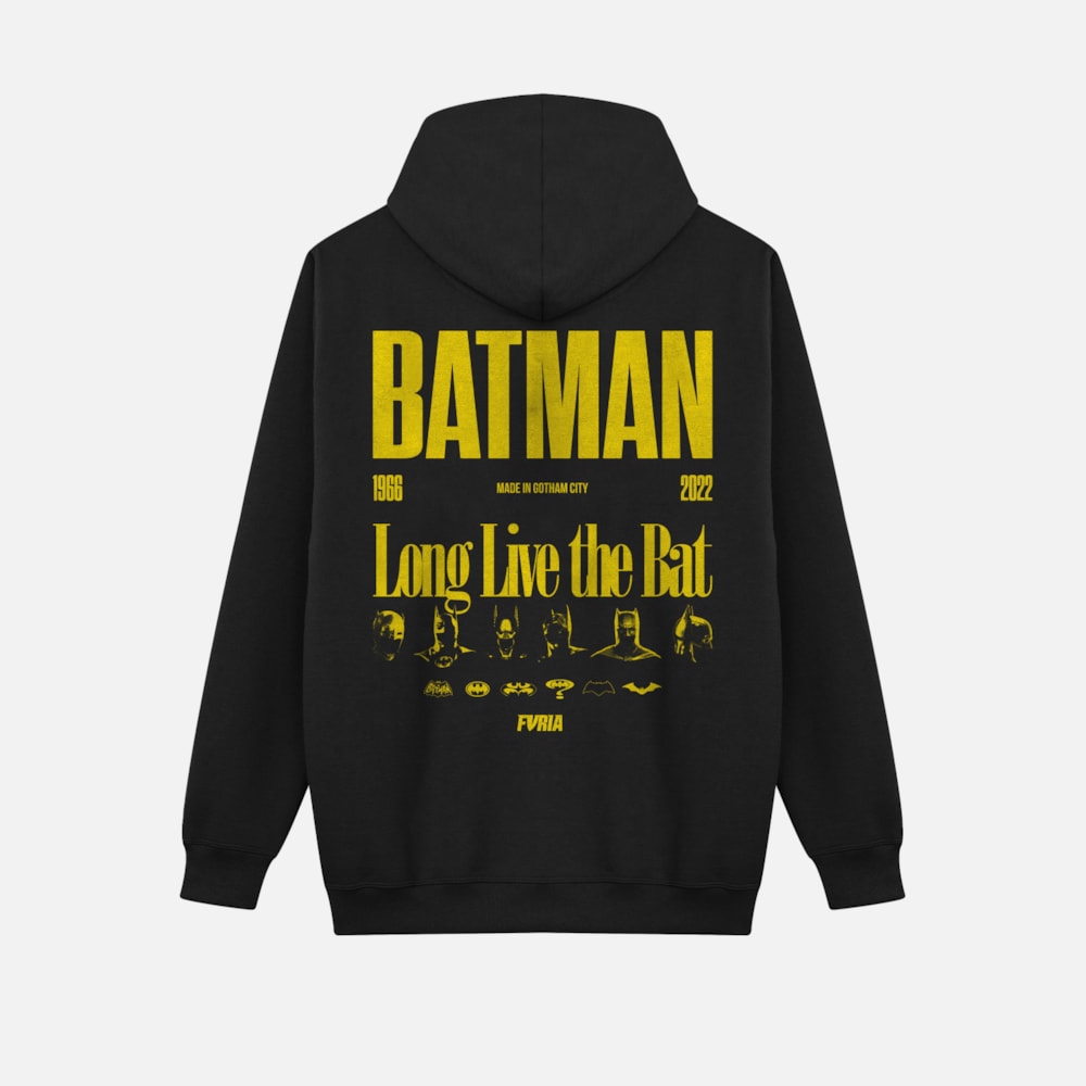 Segunda imagem do produto Moletom Furia x Batman 85 Long Live The Bat Preto