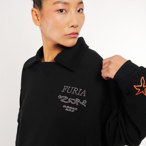 Segunda imagem do produto Moletom Polo Furia x Zor Preto